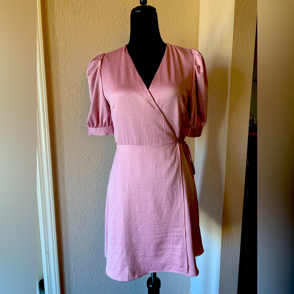 Women’s silky lined wrap tunic blouse NWT SZ Medium